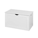 White Lift-Top Storage Bench with Dual Safety Hinges & Spacious Interior