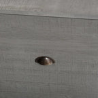 33.5" Gray Farmhouse Ladder-Frame Coffee Table with Drawer