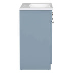 30" Blue Freestanding Bathroom Vanity with Integrated Resin Sink & Soft-Close Doors