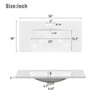 36" Freestanding Grey Bathroom Vanity with Sink, Soft-Close Door & Drawers