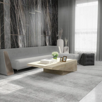 Moderner rechteckiger Couchtisch aus weiß gekalktem Holz mit Kufengestell