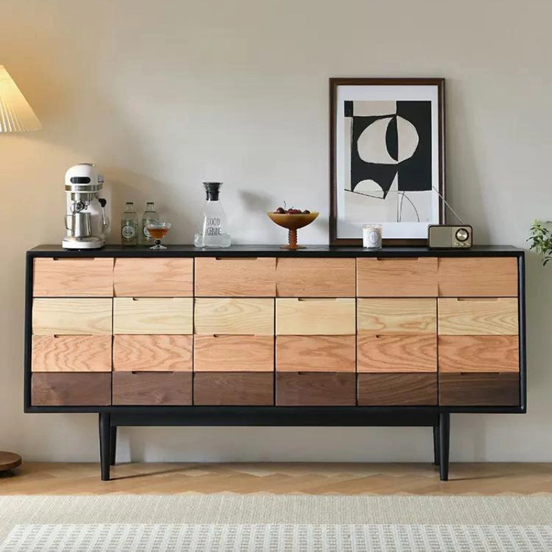 Modern Multi-Tone Wooden Sideboard with Drawers & Cabinets
