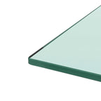 39" Walnut & Glass Rectangular Coffee Table with Lower Shelf