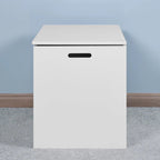 White Lift-Top Storage Bench with Dual Safety Hinges & Spacious Interior
