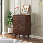 Auburn Retro 4-Drawer Storage Cabinet with X-Base Birch Legs