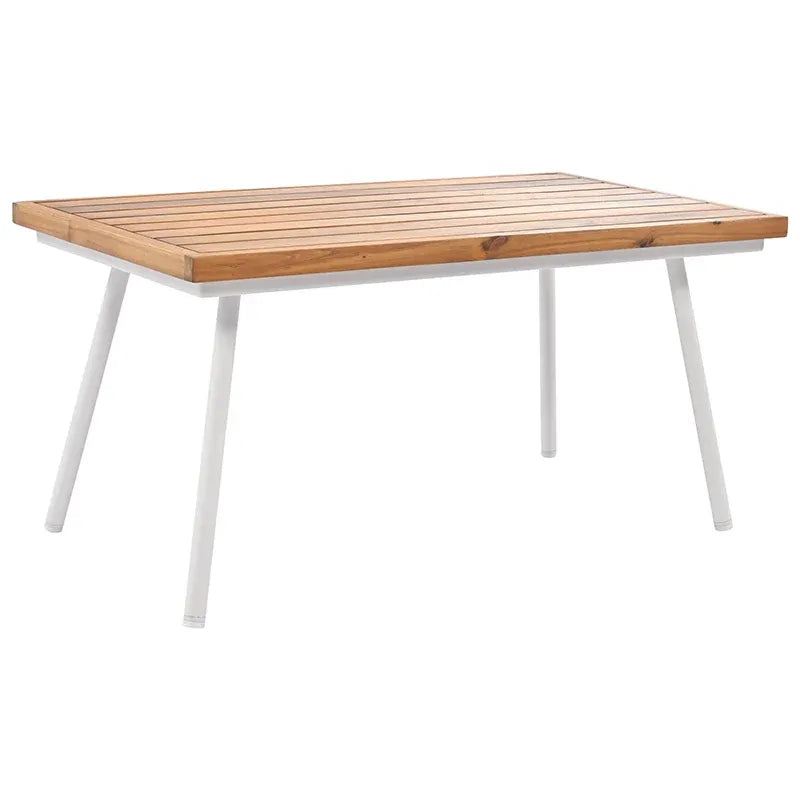 Navy Blue 4-Piece Woven Rope Patio Set with Acacia Wood Coffee Table & Cushions