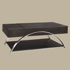 Table basse moderne expresso à plateau relevable avec rangement et structure en métal