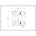 2-Layer Round Chrome and Acrylic End Table with Tempered Glass Top