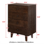 Auburn Retro 4-Drawer Storage Cabinet with X-Base Birch Legs