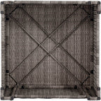 Beige 6-Piece Rattan Outdoor Patio Set with Storage Table, Ottoman & Cushions