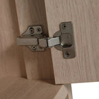 30" Light Oak Freestanding Bathroom Vanity with Black Ceramic Sink & Adjustable Shelf