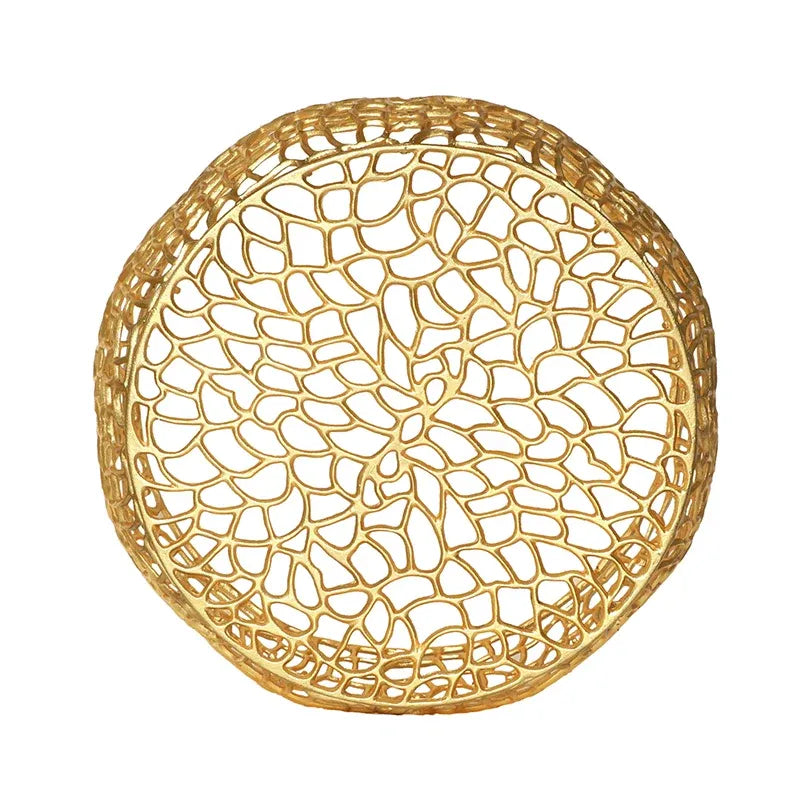 Round Gold Aluminum Mesh Coffee Table