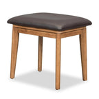 43" Brown Classic Makeup Vanity Set with Flip-Top Mirror & Upholstered Stool