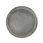 Round Iron Hourglass Coffee Table in Brushed Antique Silver