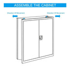 Industrial Black Filing Cabinet with Caster Wheel & Adjustable Interior Shelf