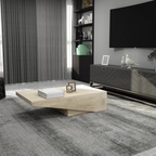 Moderner rechteckiger Couchtisch aus weiß gekalktem Holz mit Kufengestell