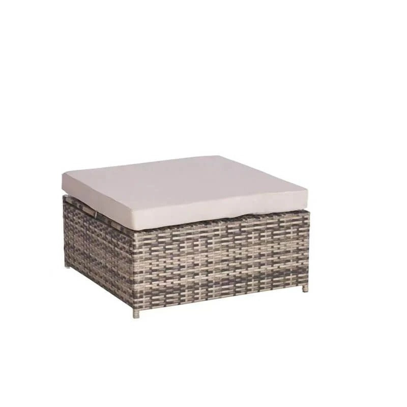 Graues 6-teiliges Gartenmöbelset aus Rattan mit wasserfesten Kissen