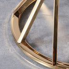 Round Gold Glass Side Table with Spiral Stainless Steel Frame