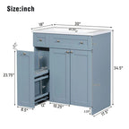 30" Blue Freestanding Bathroom Vanity with Integrated Resin Sink & Soft-Close Doors