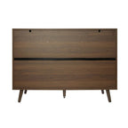 Four-Drawer Walnut Cabinet with Diamond Relief Doors & 2 Doors