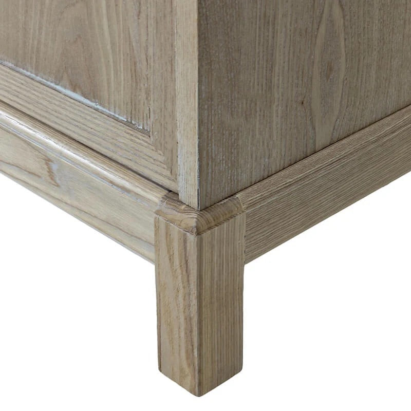 Modern 4-Door Storage Cabinet with Mirrored Decorative Doors & Shelves