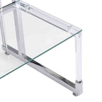 Two-Tier Chrome and Acrylic Side Table with Tempered Glass Top