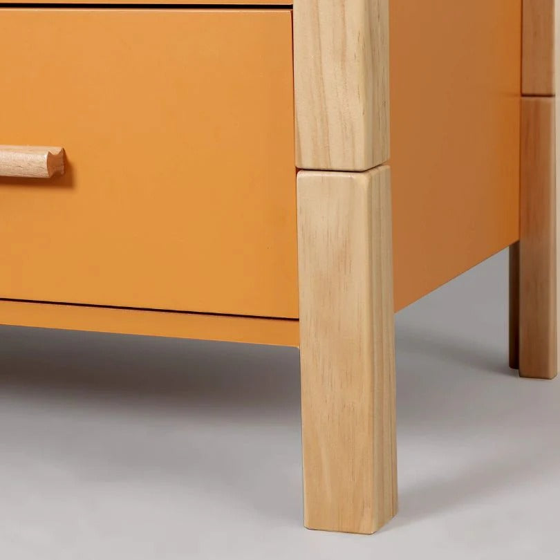 Modular 8-Drawer Dresser in Colorful Solid Wood with Metal Handles