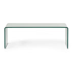 39" Clear Bent Tempered Glass Rectangular Coffee Table