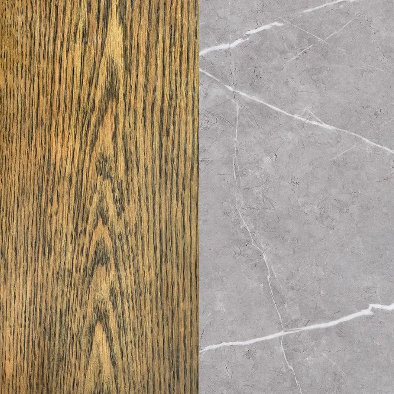 Moderner runder Couchtisch aus mattem Holz mit offenem Ablagefach