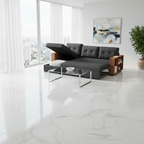 Modern L-Shaped Sectional Sleeper Sofa with Pull Out Bed & Storage