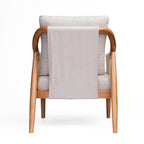 Mid-Century Accent Chair with Hand-Woven Paper Rope Arms and Linen-Blend Cushion - Elirian