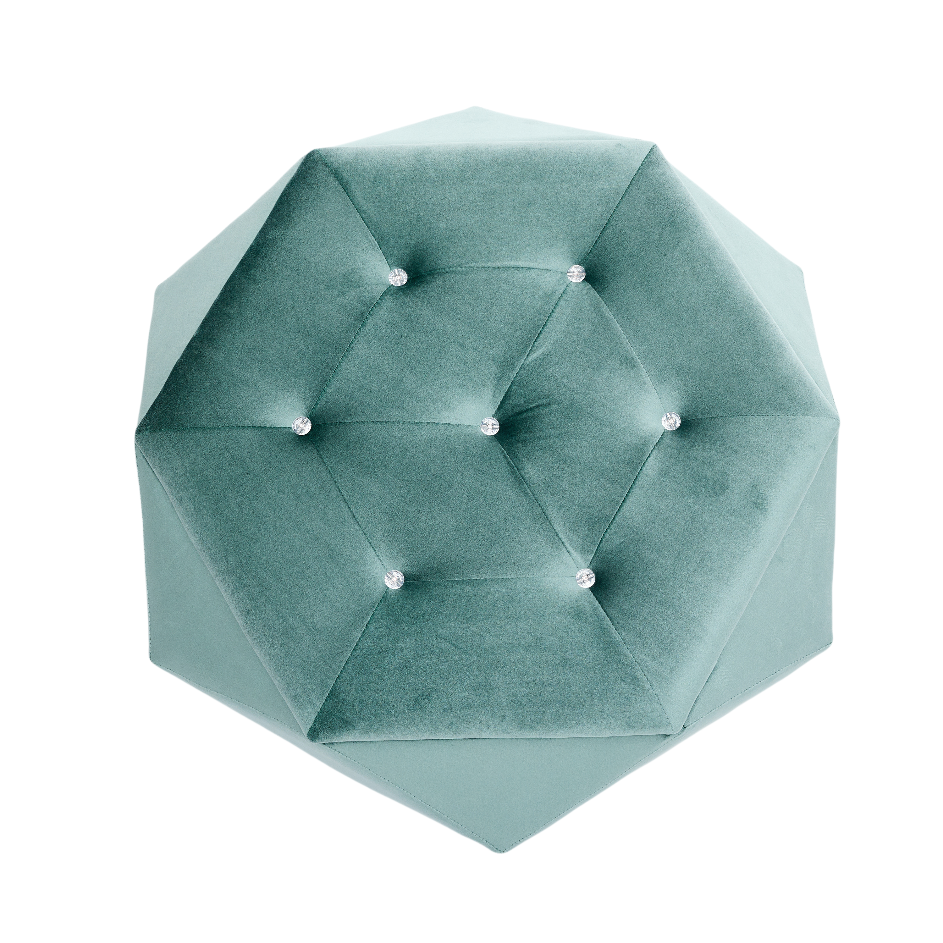 Velvet Diamond Tufted Storage Ottoman in Green - Elirian