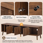 Walnut Mid-Century Modern TV Stand with Solid Wood Legs - Elirian