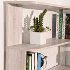 Light Gray Freestanding Corner Bookshelf with Anti-Tip Safety Design - Elirian