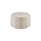 Cream Oval Tufted Cocktail Ottoman, 48" - Elirian