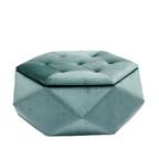 Velvet Diamond Tufted Storage Ottoman in Green - Elirian