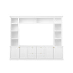 White Modern TV Stand with Bookcase for TVs up to 65 inch - Elirian