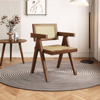 Mid-Century Rattan Accent Dining Chairs, Set of 2, Walnut - Elirian