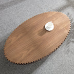 Handcrafted Oval Drum Coffee Table in Walnut - Elirian