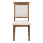 Retro Extendable Dining Set with 4 Upholstered Chairs, Walnut - Elirian