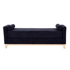 Sherpa Fleece Upholstered Bench with Bolster Pillows, Black - Elirian