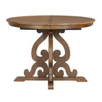 Retro Extendable Dining Set with 4 Upholstered Chairs, Walnut - Elirian