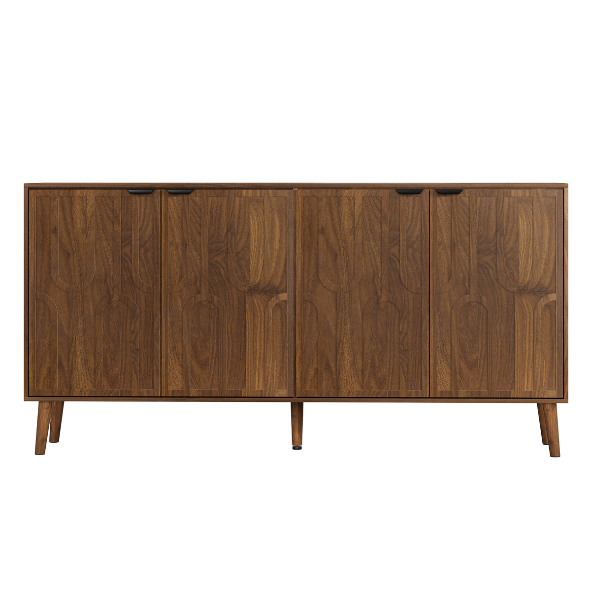 Walnut Mid-Century Sideboard with Paperclip Doors - Elirian