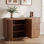 Light Walnut Sideboard with 2 Doors and 3 Drawers - Elirian