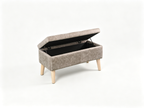 Velvet Storage Ottoman Bench with Built-in Tray, Grey - Elirian