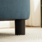 Round Storage Ottoman with Reversible Lid, Blue Fleece - Elirian