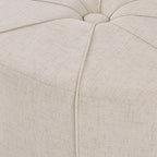 Cream Oval Tufted Cocktail Ottoman, 48" - Elirian