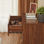 Fluted Walnut 3-Drawer Dresser, Set of 2 - Elirian