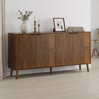Walnut Mid-Century Sideboard with Paperclip Doors - Elirian