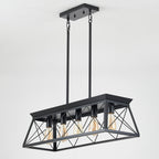 5-Light Black Farmhouse Chandelier with Adjustable Rods - Elirian